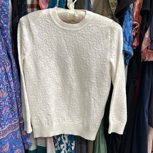 Club monaco white pointelle sweater
